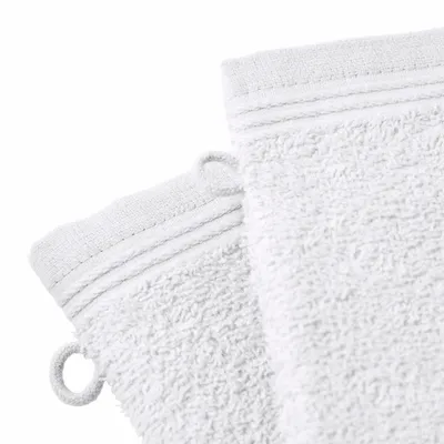 Autres linges de bain - Lot de 2 Gants de Toilette "Spa" 100% Coton 15 x 21 cm Neige - COTON PUR