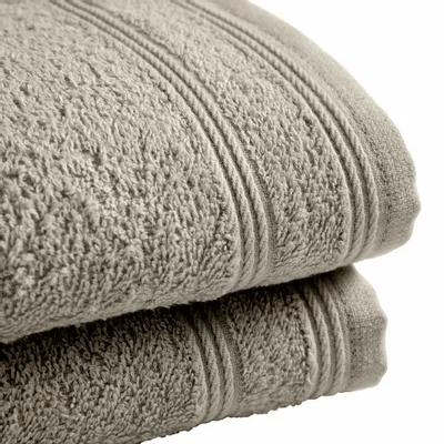 Bath towels - Set of 2 100% Cotton Terry Guest Towels "Spa" 30 x 50 cm Sand - COTON PUR
