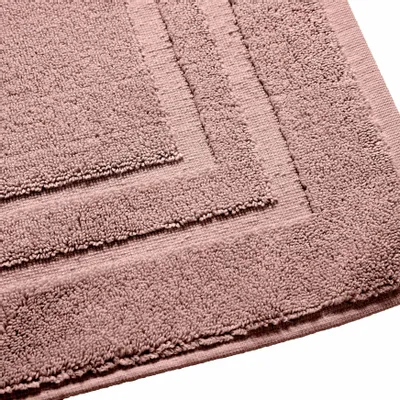 Autres linges de bain - Tapis de Bain "Spa" 100% Coton 50 x 80 cm Vieux Rose - COTON PUR