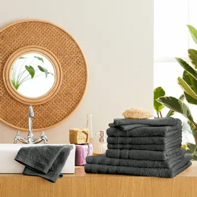 Other bath linens - 10-Piece "Spa" 100% Cotton Slate Sponge Pack - COTON PUR