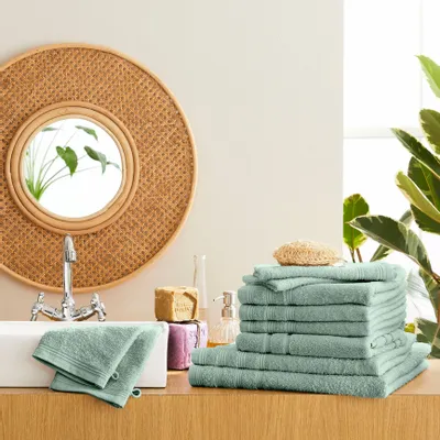 Other bath linens - 10-Piece "Spa" Sponge Pack 100% Cotton Mint - COTON PUR