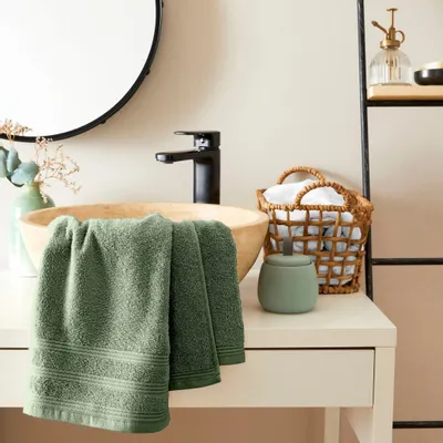 Bath towels - "Spa" Towel 100% Cotton 50 x 100 cm Rosemary - COTON PUR