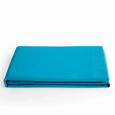 Linge de lit - Drap Plat 100% Coton 180 x 290 cm Cyan - COTON PUR