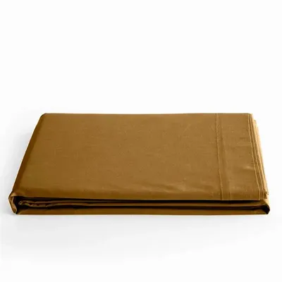 Bed linens - 100% Cotton Flat Sheet 240 x 300 cm Caramel - COTON PUR