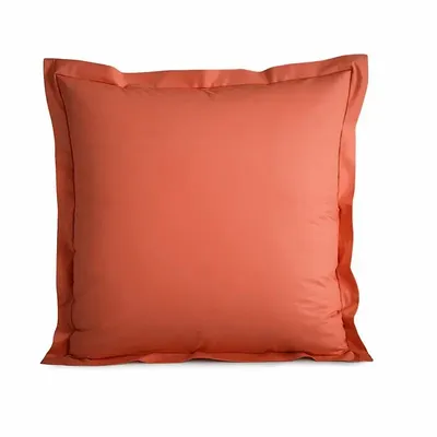 Linge de lit - Taie d'oreiller Percale 65 x 65 cm Pur Coton Peigné Longues Fibres 80 Fils/cm² Terracotta - COTON PUR
