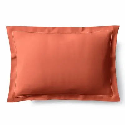 Linge de lit - Taie d'oreiller Percale 50 x 70 cm Pur Coton Peigné Longues Fibres 80 Fils/cm² Terracotta - COTON PUR
