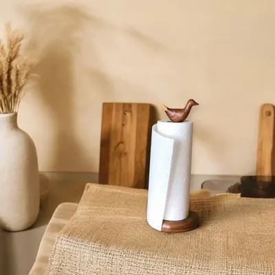 Kitchen utensils - Luis Paper Holder – Handmade Sheesham Wood - Eco-Friendly - Elegant - MAISON ZOE