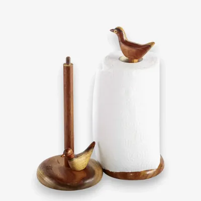 Kitchen utensils - Luis Paper Holder – Handmade Sheesham Wood - Eco-Friendly - Elegant - MAISON ZOE