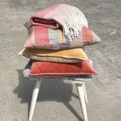 Cushions - Multi stripe Red cushion - ML FABRICS