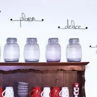 Autres décorations murales - Lot de petits mots en métal pour " CUISINE " - BIJOUX DE MUR