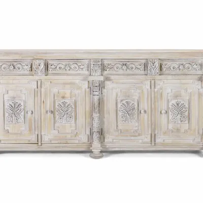 Sideboards - Sideboard with 3 drawers and 3 doors in mango wood - GINER Y COLOMER