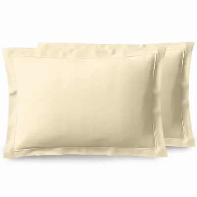 Linge de lit - Taie d'oreiller Percale 50 x 70 cm Pur Coton Peigné Longues Fibres 80 Fils/cm² Ivoire - COTON PUR