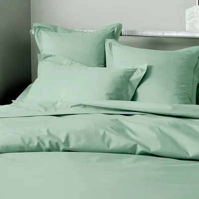 Bed linens - Percale Pillowcase 50 x 70 cm Pure Combed Long Staple Cotton 80 Thread Count/cm² Celadon - COTON PUR