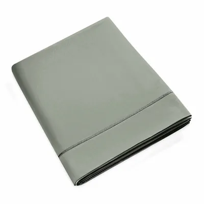 Bed linens - Percale Flat Sheet 180 x 290 cm Pure Combed Cotton Long Staples 80 Thread Count/cm² Slate - COTON PUR