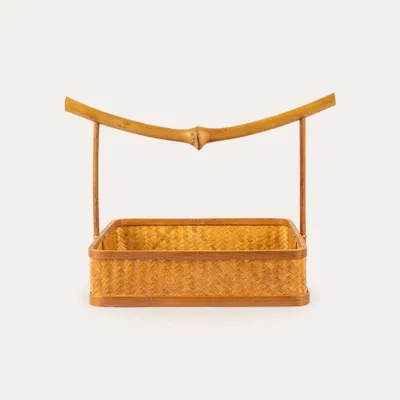 Kitchens furniture - Handmade Bamboo Portable Square Storage Basket - THE ZHAI