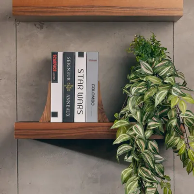 Gifts - TILISMA Bookends, Walnut Wood with Metal Base - TILISMA