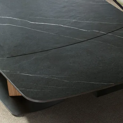 Tables Salle à Manger - Table de salle à manger ovale à rallonge en marbre de porcelaine et to - ANGEL CERDÁ