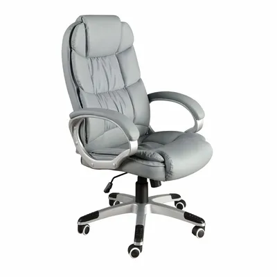 Chaises - Fauteuil de bureau pivotante en simili-cuir gris - ANGEL CERDÁ