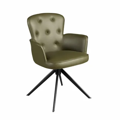 Chaises - Chaise pivotante en simili-cuir vert foncé - ANGEL CERDÁ