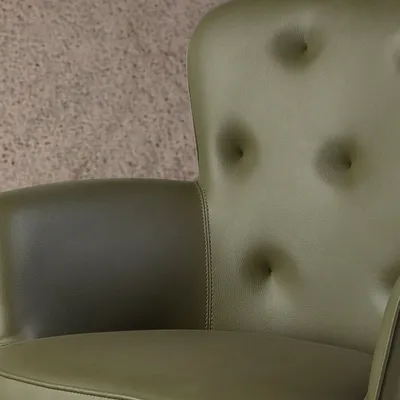 Chaises - Chaise pivotante en similicuir vert foncé - ANGEL CERDÁ