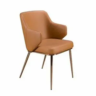 Chaises - Chaise en similicuir marron - ANGEL CERDÁ