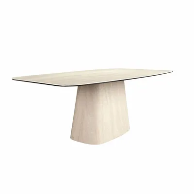 Dining Tables - Oval barrel dining table in porcelain marble - ANGEL CERDÁ