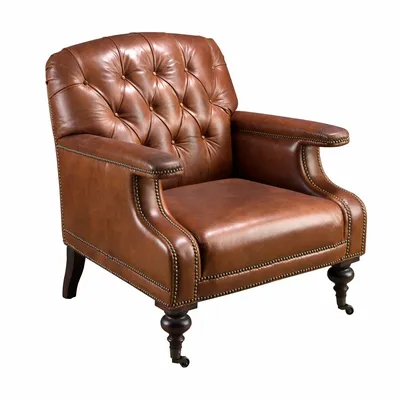 Fauteuils - Fauteuil Chester en cuir marron cognac - ANGEL CERDÁ