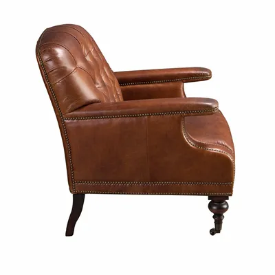 Armchairs - Cognac brown leather Chester armchair - ANGEL CERDÁ