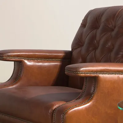 Fauteuils - Fauteuil Chester en cuir marron cognac - ANGEL CERDÁ