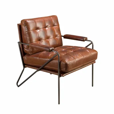 Fauteuils - Fauteuil en cuir marron cognac - ANGEL CERDÁ