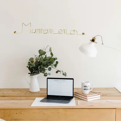 Other wall decoration - Gilded Brass Wire Wall Decoration\" Gold Mom\” - to pin - BIJOUX DE MUR