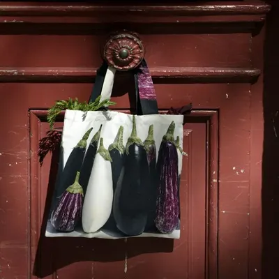 Bags and totes - Shopping Bag - Aubergine Bag - Zucchini Bag - MARON BOUILLIE