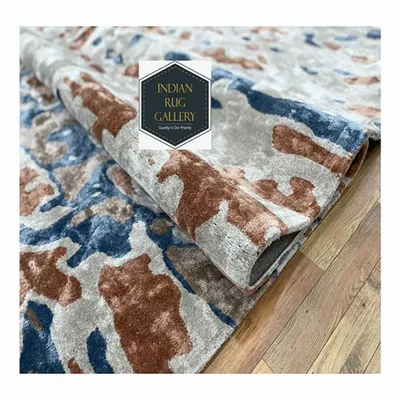 Rugs - HTR 106,Handtufted Abstract Design High Quality Silk Project Rugs Mat - INDIAN RUG GALLERY