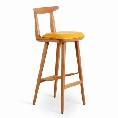 Chaises - Oriq - Chaise haute / de bar en bois massif - ALANKARAM