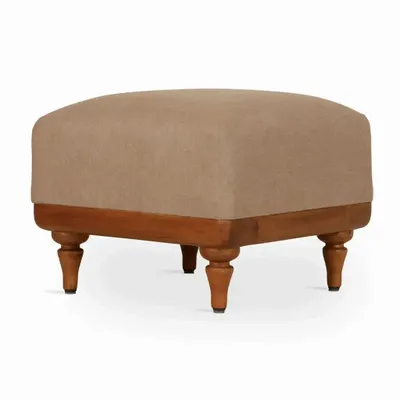 Ottomans - Pakhi - Square Size Pouffe with Grey Fabric - ALANKARAM