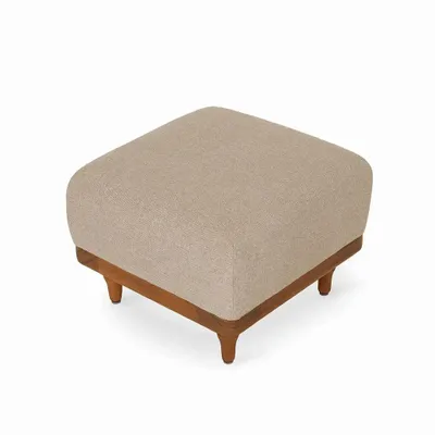 Ottomans - Pakhi - Square Size Pouffe with Grey Fabric - ALANKARAM