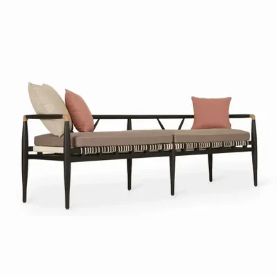 Benches - Bangku Five seater Soildwood Bench - ALANKARAM