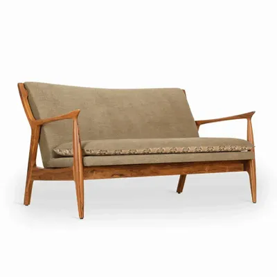 Sofas - Craff Two Seater Teakwood Sofa - ALANKARAM