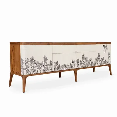 TV stands - Finura Teakwood TV Unit - ALANKARAM