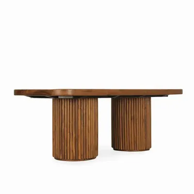 Dining Tables - Otutu Teakwood Dining Table with Quartz Top - ALANKARAM
