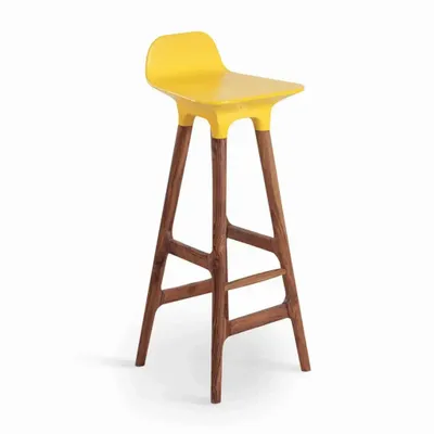 Chairs - Inalt - High / Bar Chair with Yellow PU - ALANKARAM