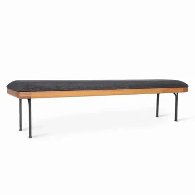 Benches - Benci Solidwood Bench with Black Fabric - ALANKARAM