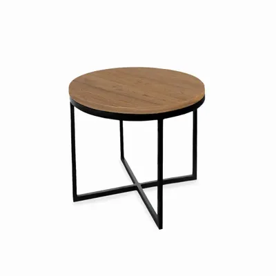 Other tables - Kriz - Side Table With Wooden Top - ALANKARAM