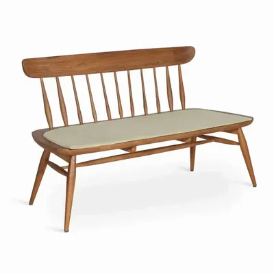 Benches - Buyuk Teakwood Bench with Olive Green Fabric - ALANKARAM