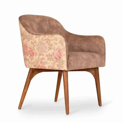 Chaises - Aavaha - Pieds en bois (tissu imprimé) - ALANKARAM
