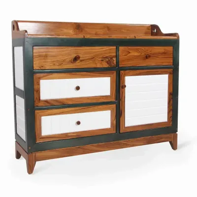 Armoires - Armoire de rangement en teck Aayat Daraj - ALANKARAM