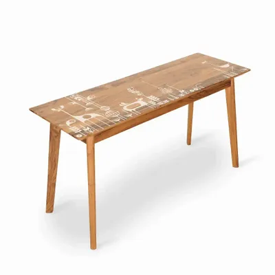 Other tables - Ajji - Study Table with White Art work - ALANKARAM