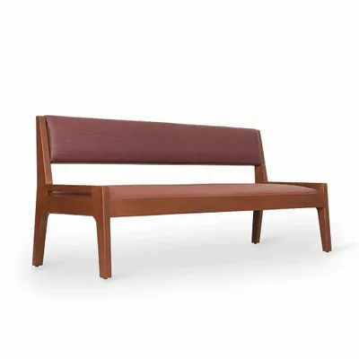 Bancs - Akari - Canapé en bois massif avec tissu Kevlar rouge - ALANKARAM