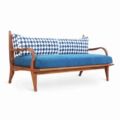 Sofas - Araal - Three Seater Teakwood Sofa - ALANKARAM