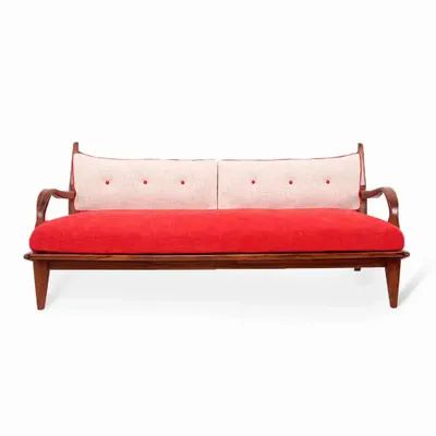 Sofas - Araal - Three Seater Teakwood Sofa - ALANKARAM